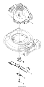 Engine And Blade Group Diagram and Parts List for 2691602-01 (EQ300E)(2020) Briggs and Stratton Lawn Mower